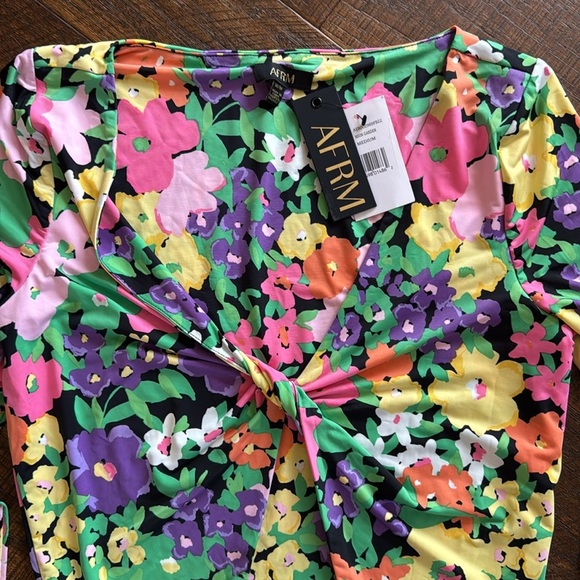 New AFRM Rosa Bodysuit in Neon Garden - Picture 7 of 10